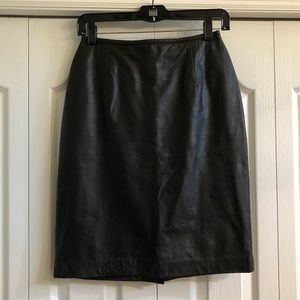 Black leather skirt